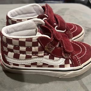 Vans Red and White Checkered Kids Sneakers